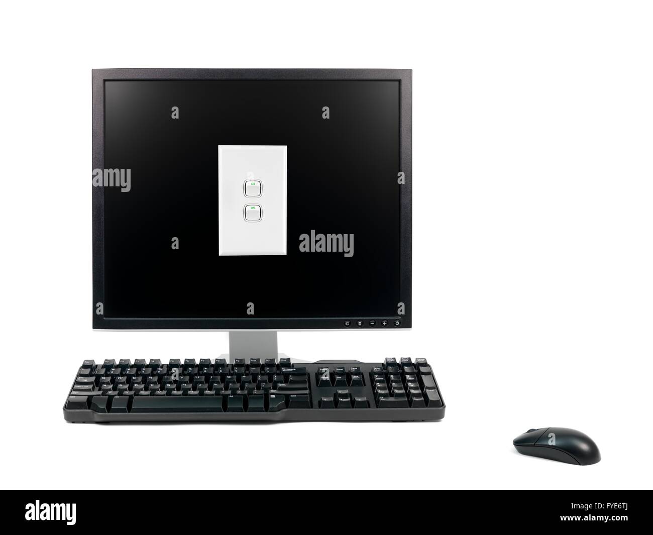 Un computer desktop isolati contro uno sfondo bianco Foto Stock
