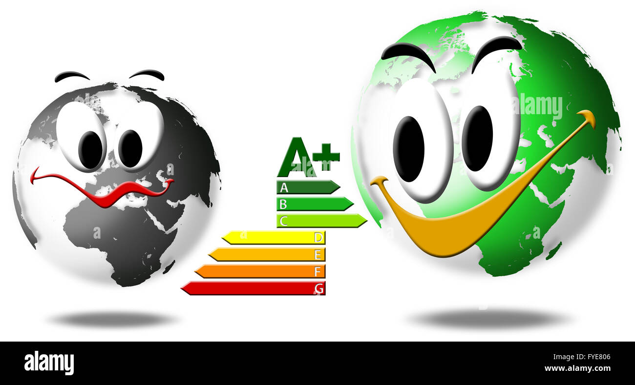 La scelta del livello globale di risparmio di energia Foto Stock