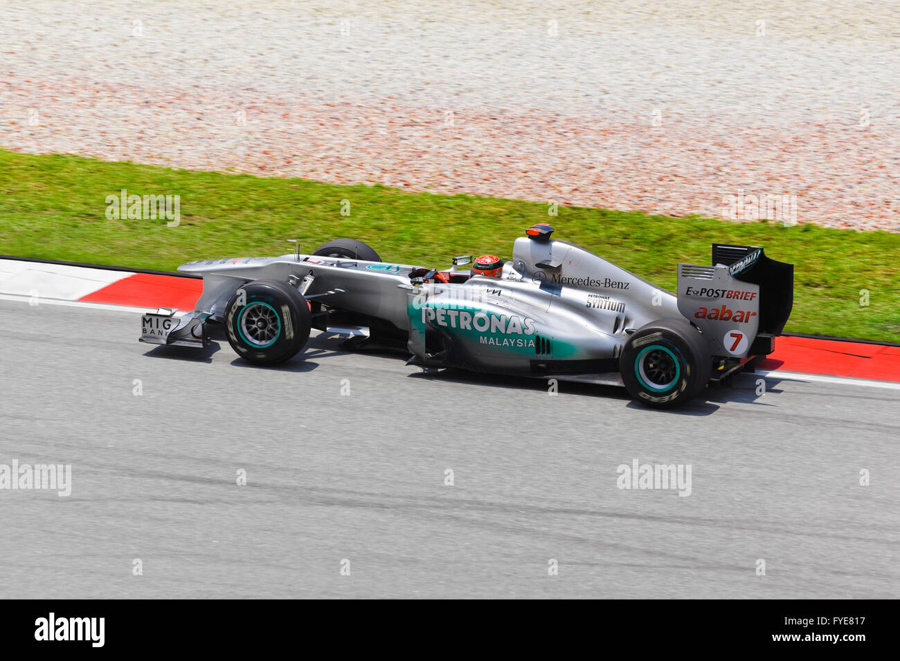 SEPANG, MALESIA - 8 aprile: Michael Schumacher (team Mercedes Petronas) a prime prove libere del GP di Formula 1, 8 aprile 2011, Sepang, Foto Stock