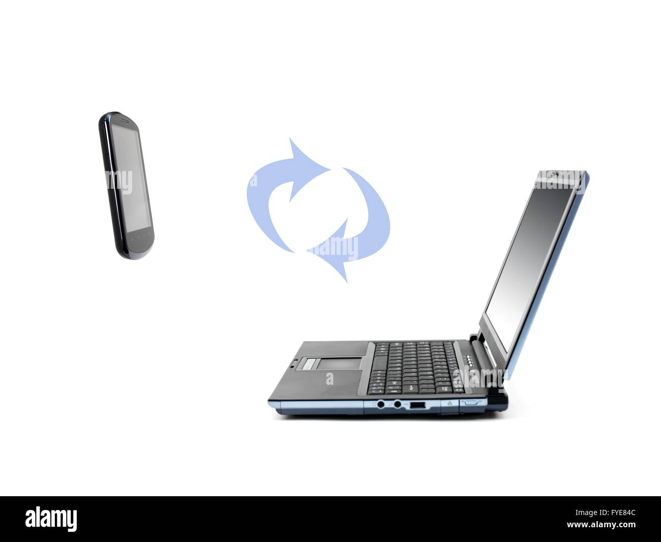 Un computer portatile isolata contro uno sfondo bianco Foto Stock