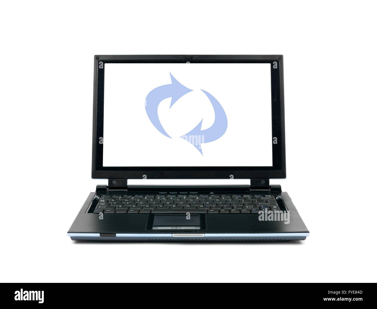 Un computer portatile isolata contro uno sfondo bianco Foto Stock