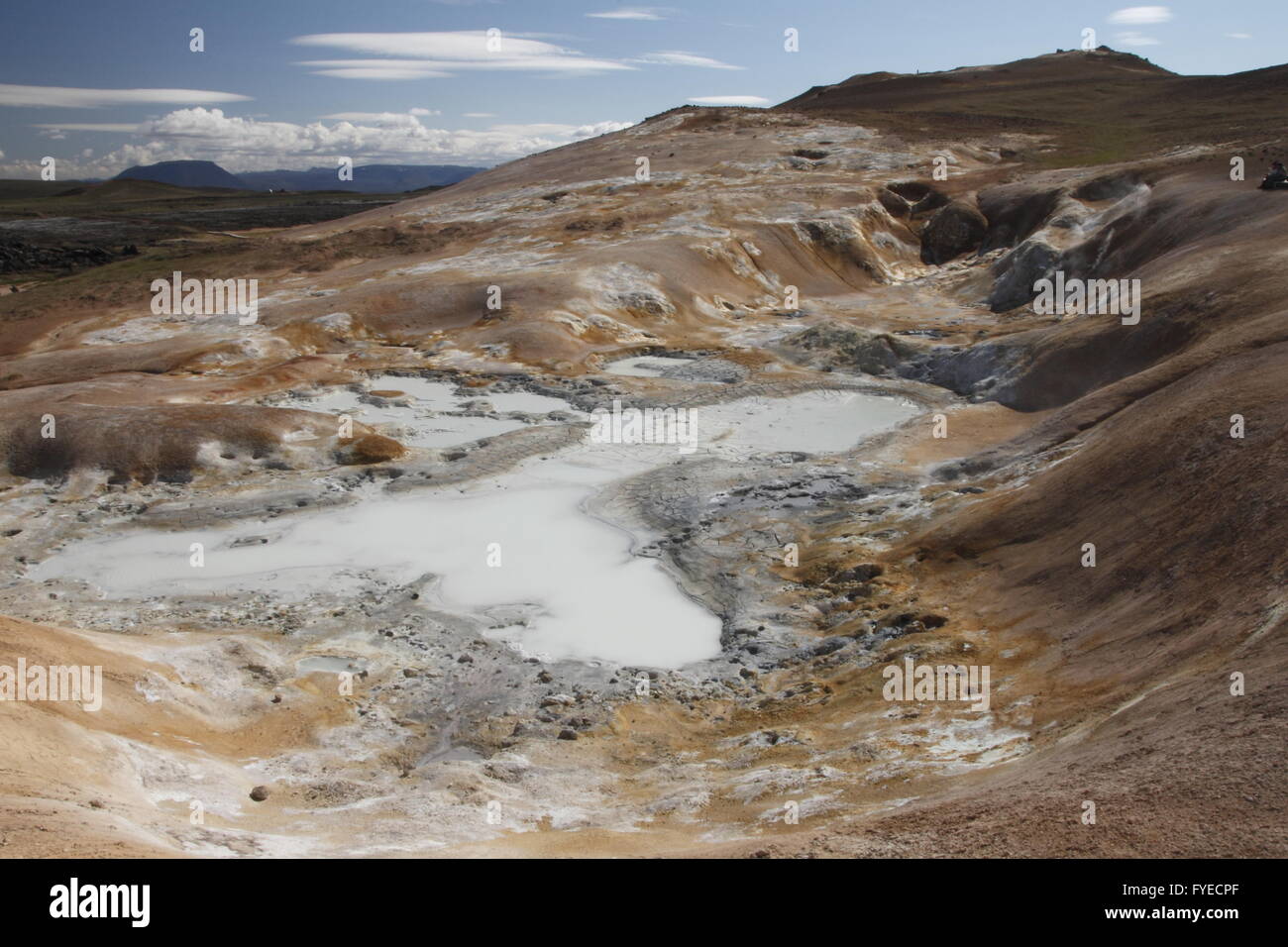 Mudpots in Krafla area vulcanica Foto Stock