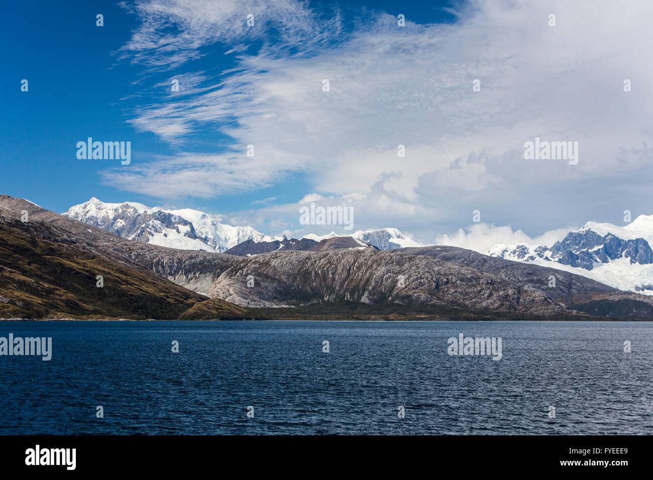 Vicolo del ghiacciaio, Canale del Beagle, Northwest braccio, Patagonia, Cile, America del Sud. Foto Stock