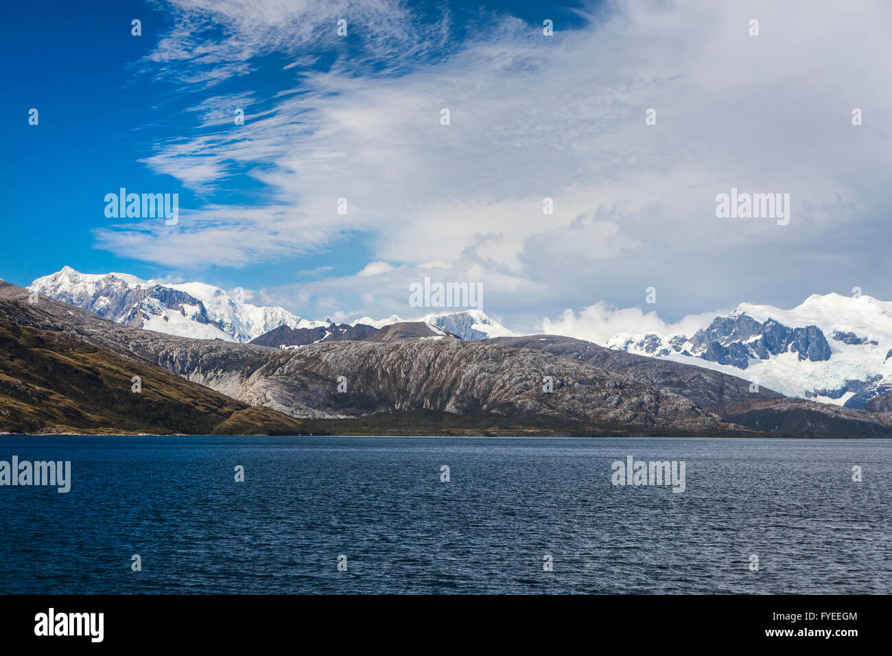 Vicolo del ghiacciaio, Canale del Beagle, Northwest braccio, Patagonia, Cile, America del Sud. Foto Stock