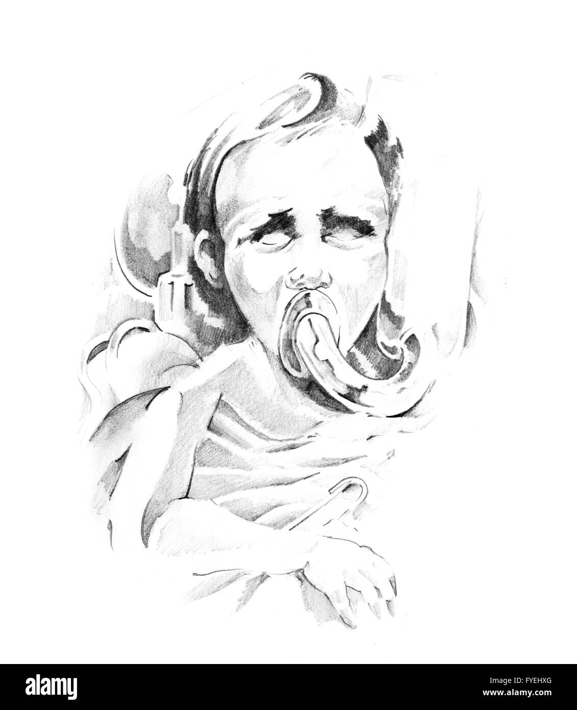 Schizzo di arte del tatuaggio, monster Foto Stock