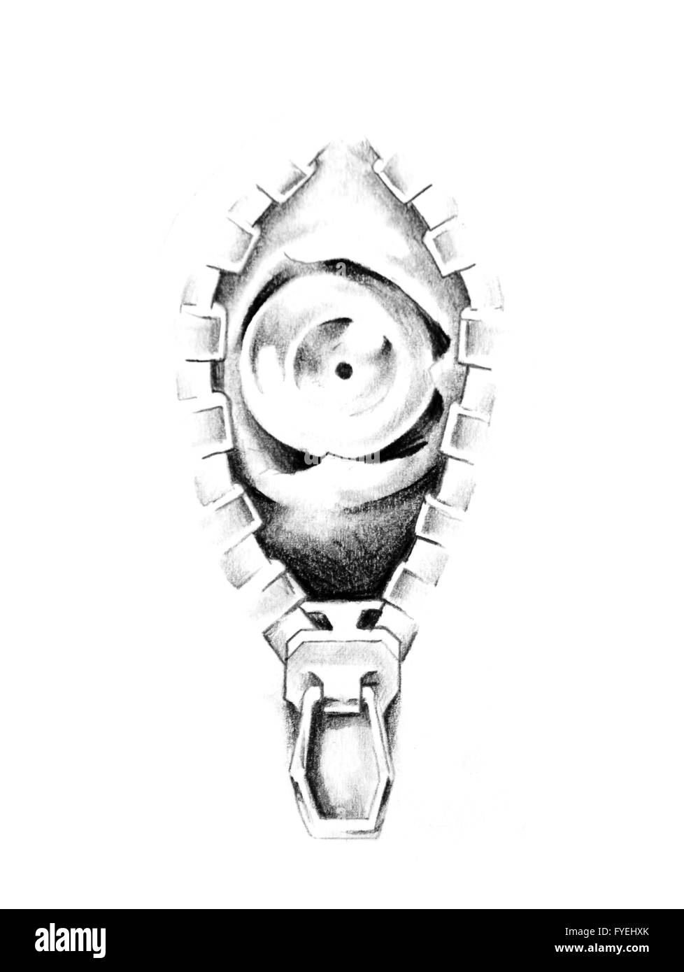 Schizzo di arte del tatuaggio, occhio Foto Stock