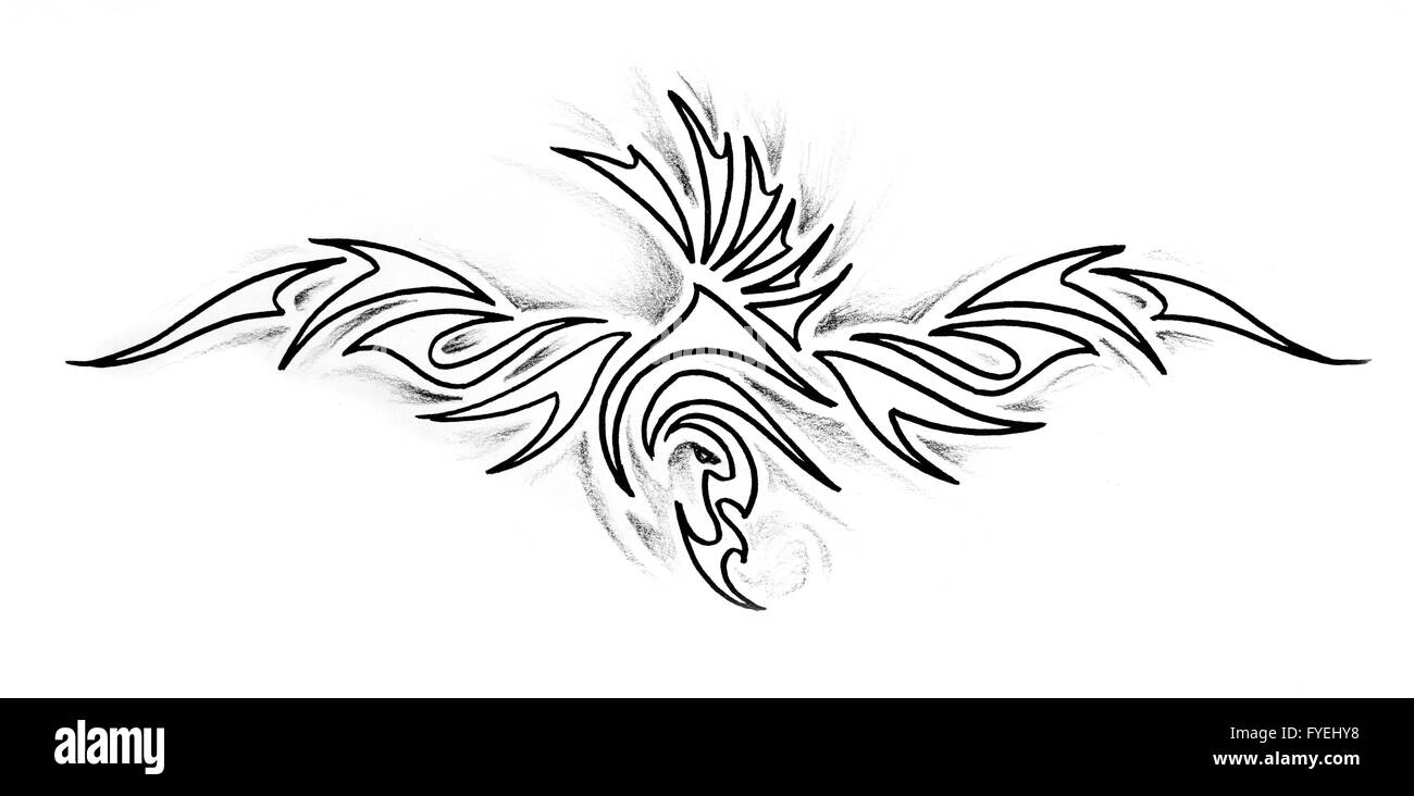 Schizzo di arte del tatuaggio, bracciale indiano Foto Stock