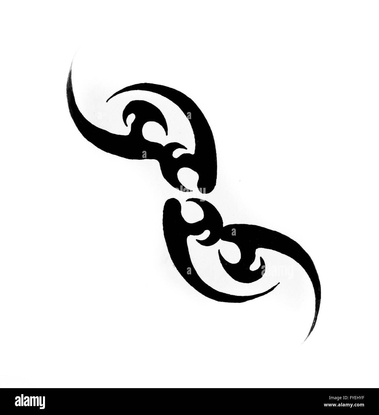 Schizzo di arte del tatuaggio, tribal design Foto Stock