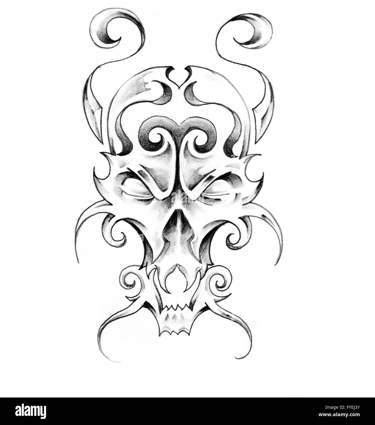 Schizzo di arte del tatuaggio, monster Foto Stock