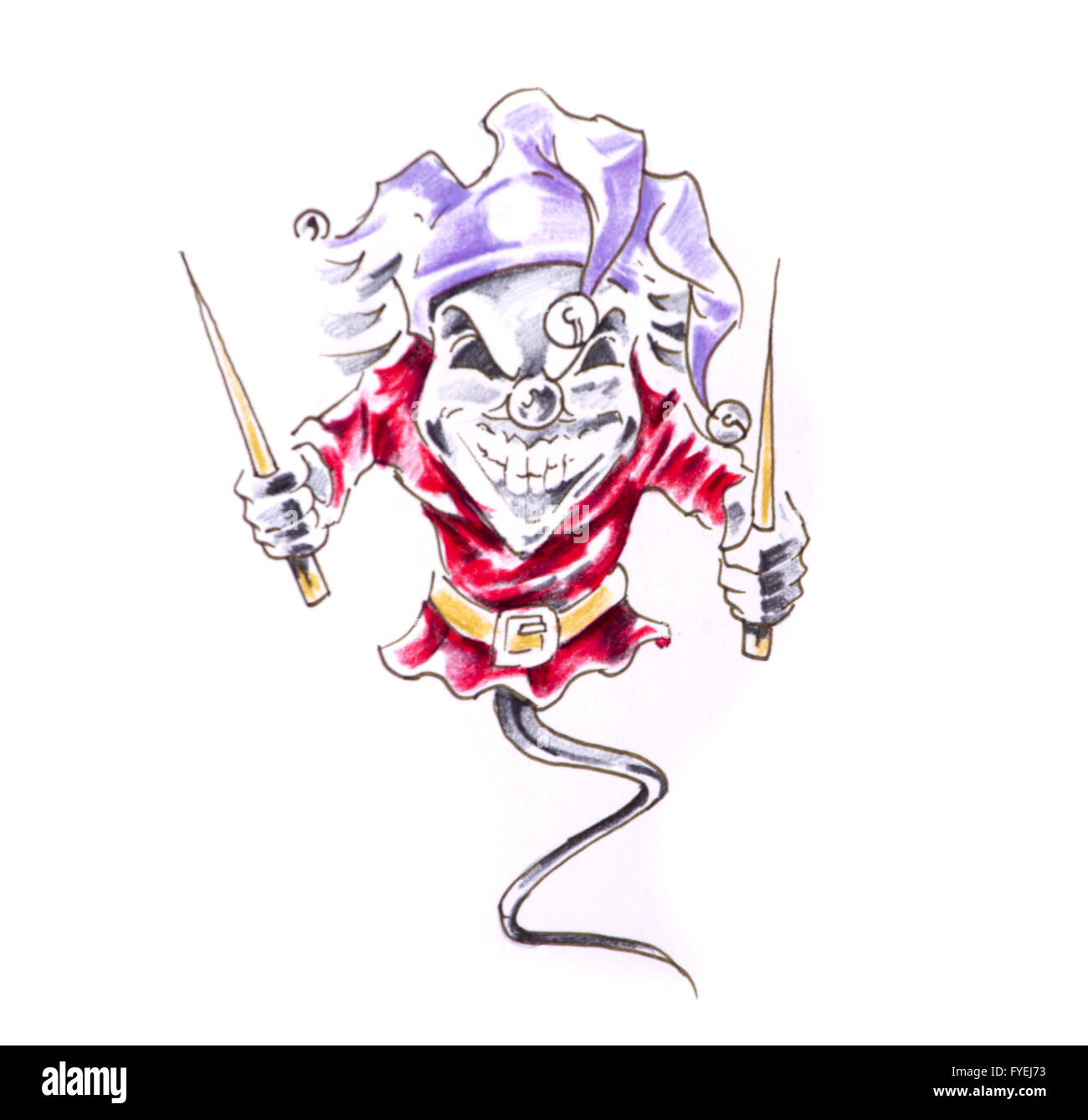 Schizzo di arte del tatuaggio, monster Foto Stock