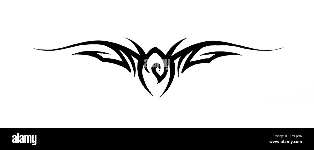 Arte del tatuaggio, schizzo di un nero bracciale tribale Foto Stock