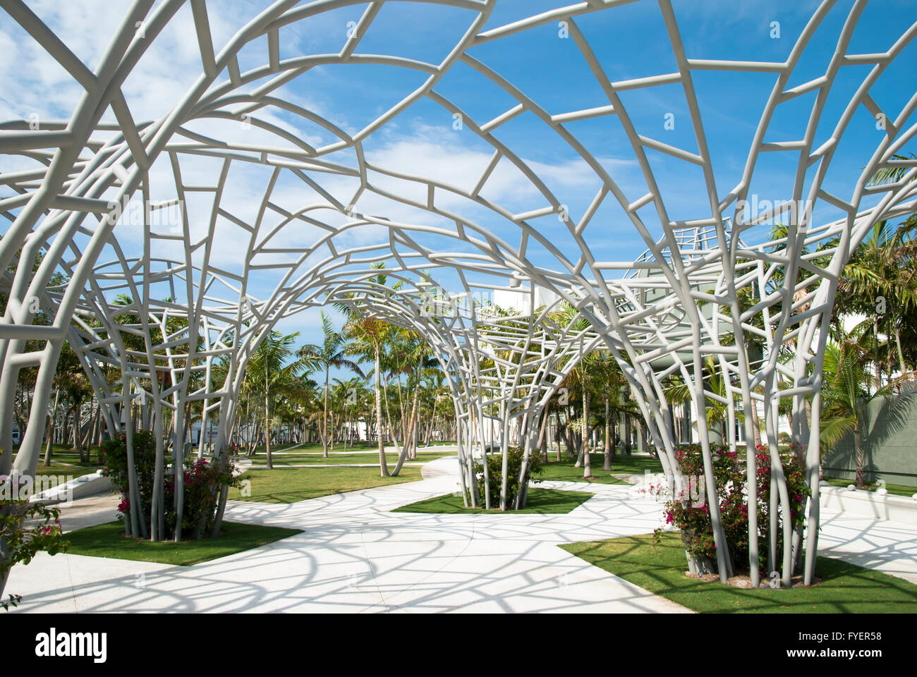 Moderno artistico cercando park in South Beach di Miami (Florida). Foto Stock