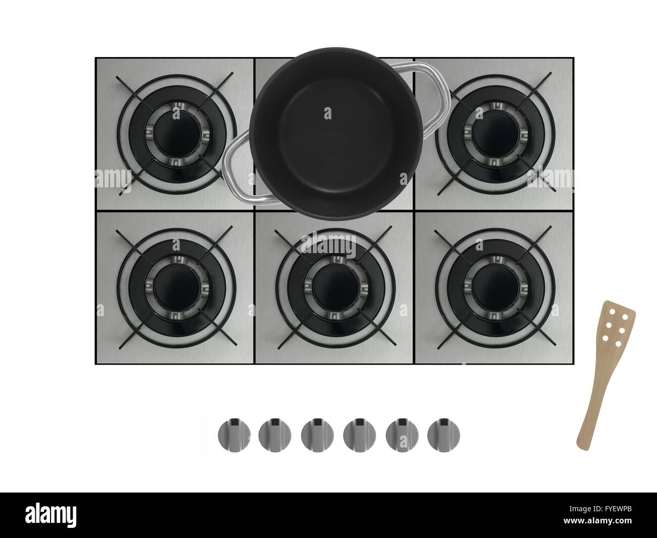 I bruciatori di gas isolata contro uno sfondo bianco Foto Stock