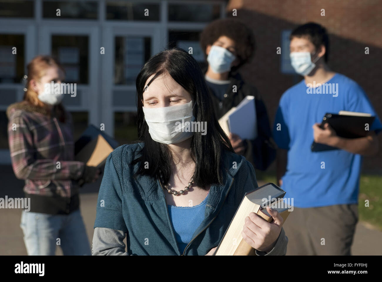 Influenza suina a scuola Foto Stock