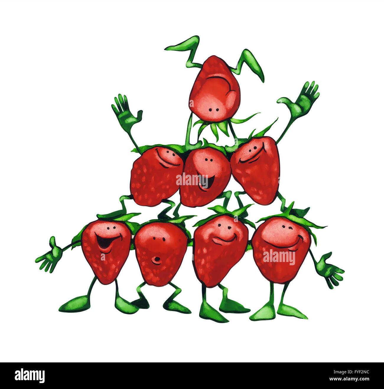 Felice di fragole Foto Stock