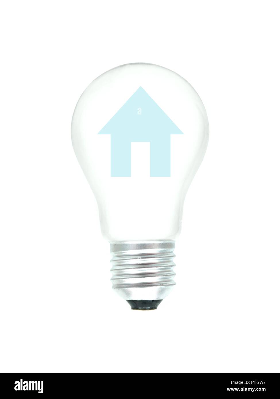 Una lampadina isolata contro uno sfondo bianco Foto Stock