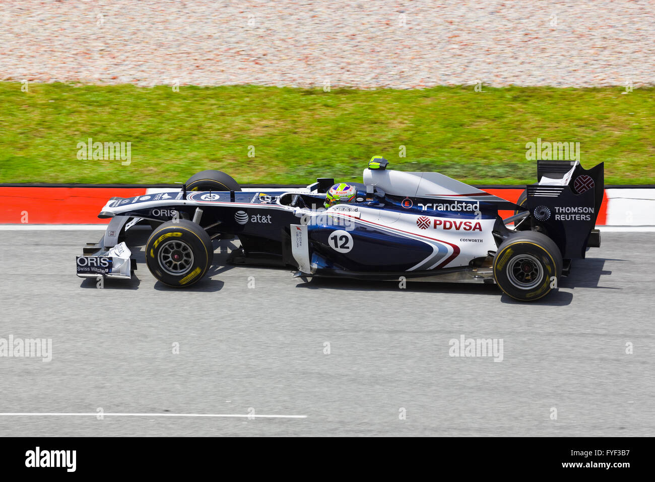 SEPANG, MALESIA - 8 aprile: Pastor Maldonado (team ATT Williams) in corrispondenza di prime prove libere del GP di Formula 1, 8 aprile 2011, Sepang, Malays Foto Stock