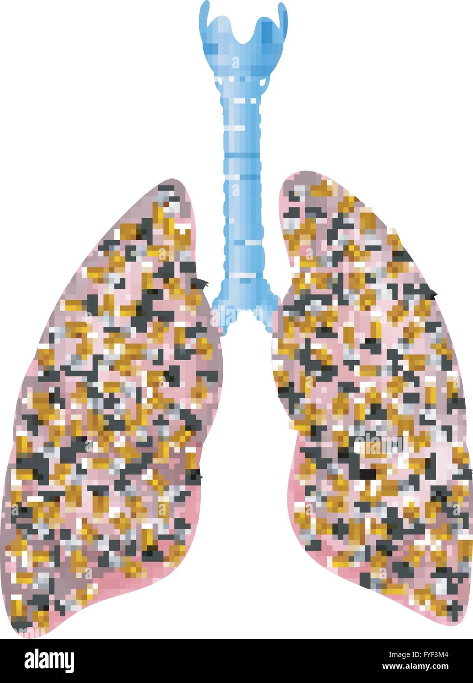Illustrazione dei fumatori polmoni Illustrazione Vettoriale