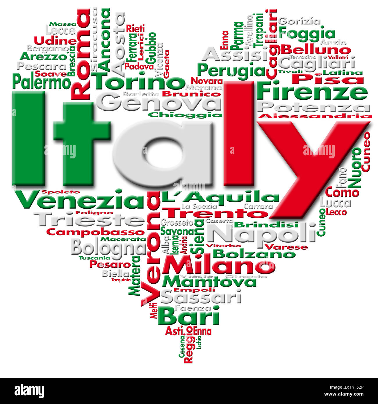 Amo l'Italia Foto Stock