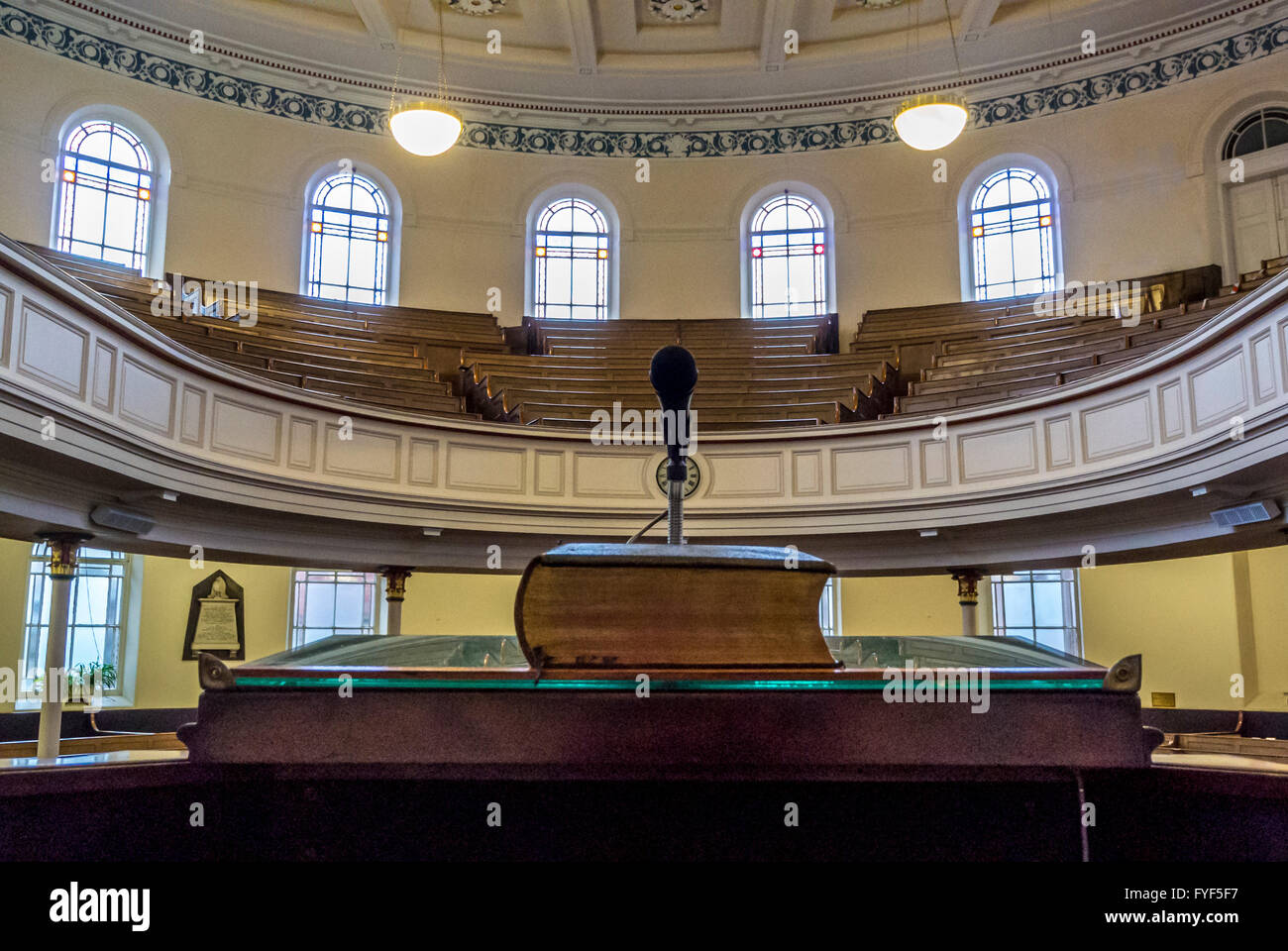 Vista dal pulpito. York Central Methodist Church, York, UK. Foto Stock