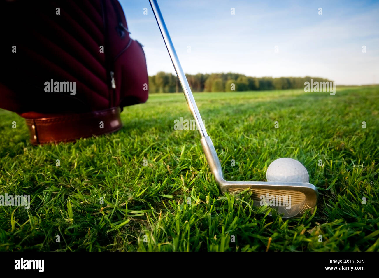 Professional golf marcia sul campo da golf. Foto Stock