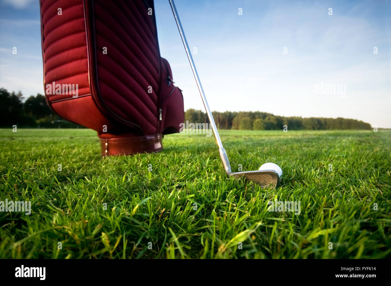 Professional golf marcia sul campo da golf. Foto Stock