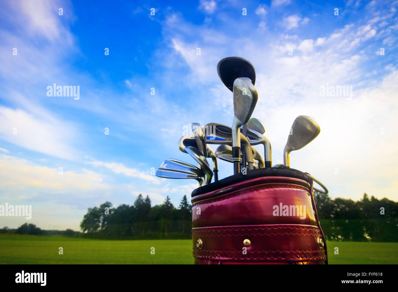 Professional golf marcia sul campo da golf. Foto Stock