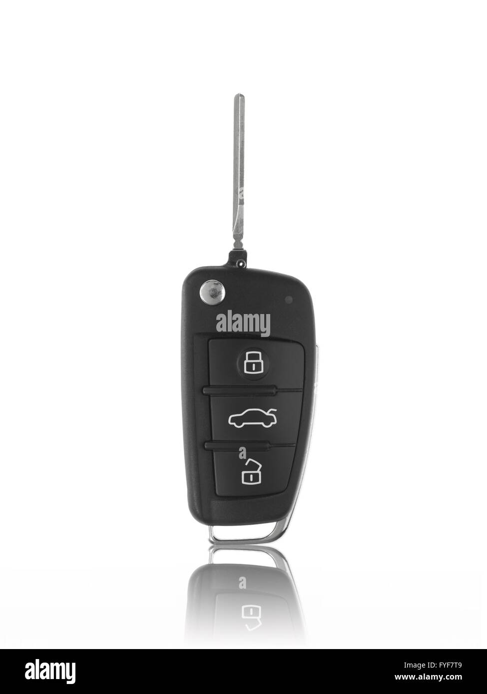 Un giocattolo auto sportiva isolata chiave contro uno sfondo bianco Foto Stock