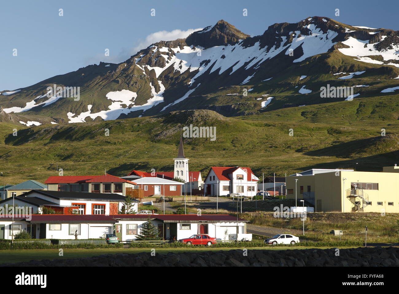 Grundarfjörður città. Penisola Snaefellsnes Foto Stock