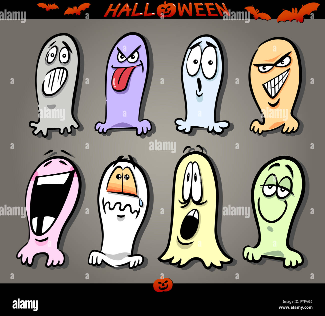 Halloween fantasmi emoticon Foto Stock