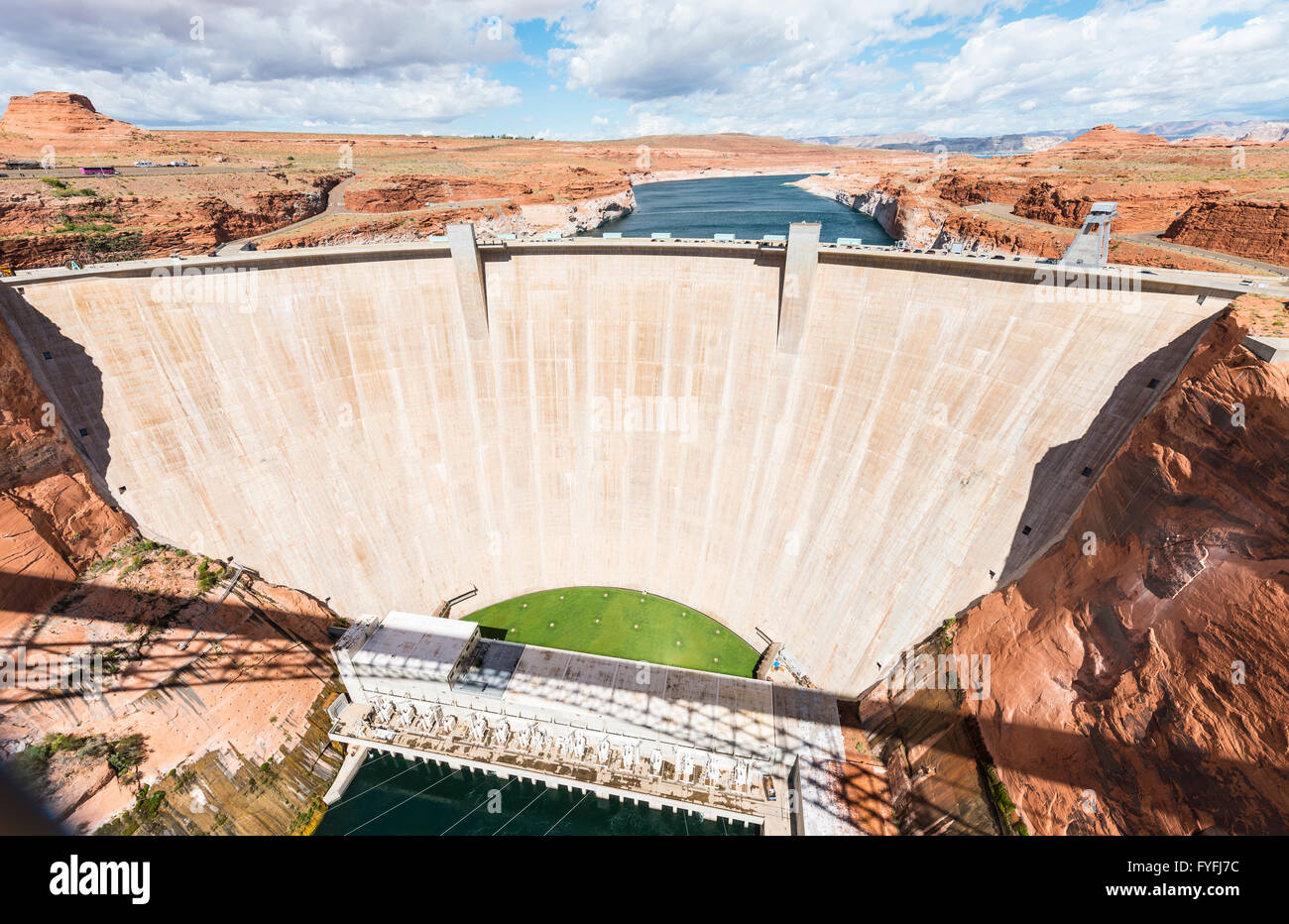Glen Canyon Dam, Lake Powell la diga del Fiume Colorado, Arizona, Stati Uniti d'America Foto Stock