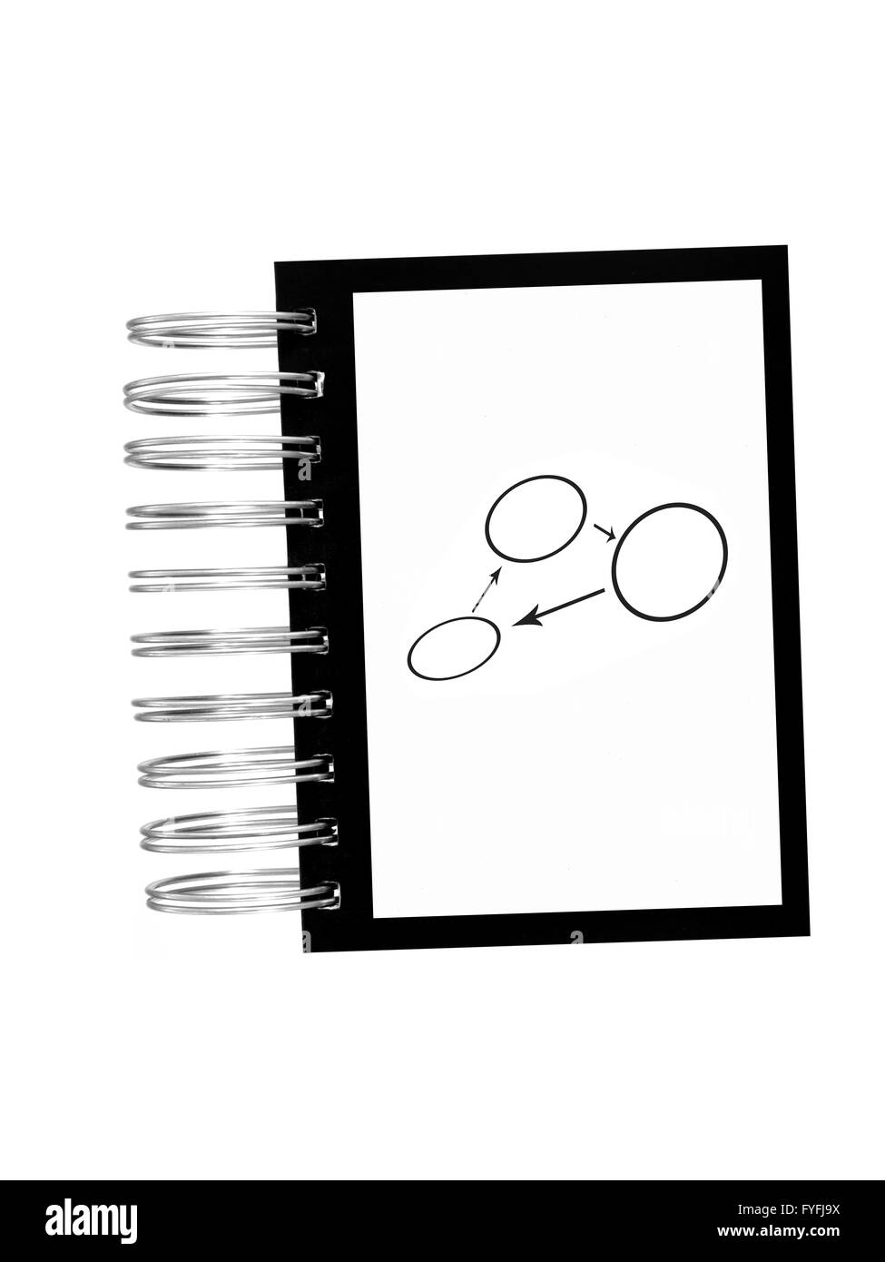 Un notepad isolata contro uno sfondo bianco Foto Stock