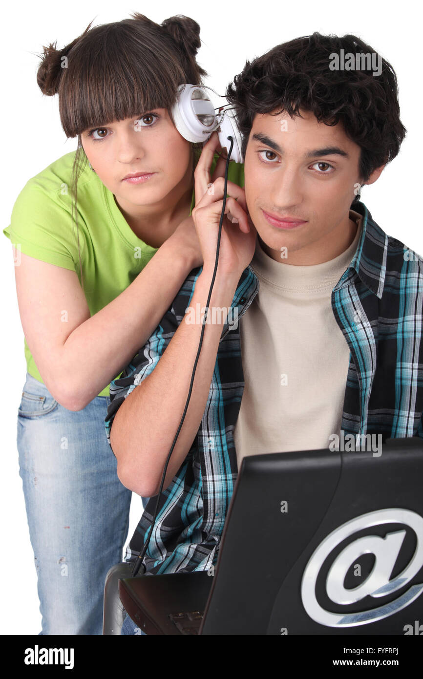 Dufour Quentin 140410;Godreau Lea 140410 Foto Stock