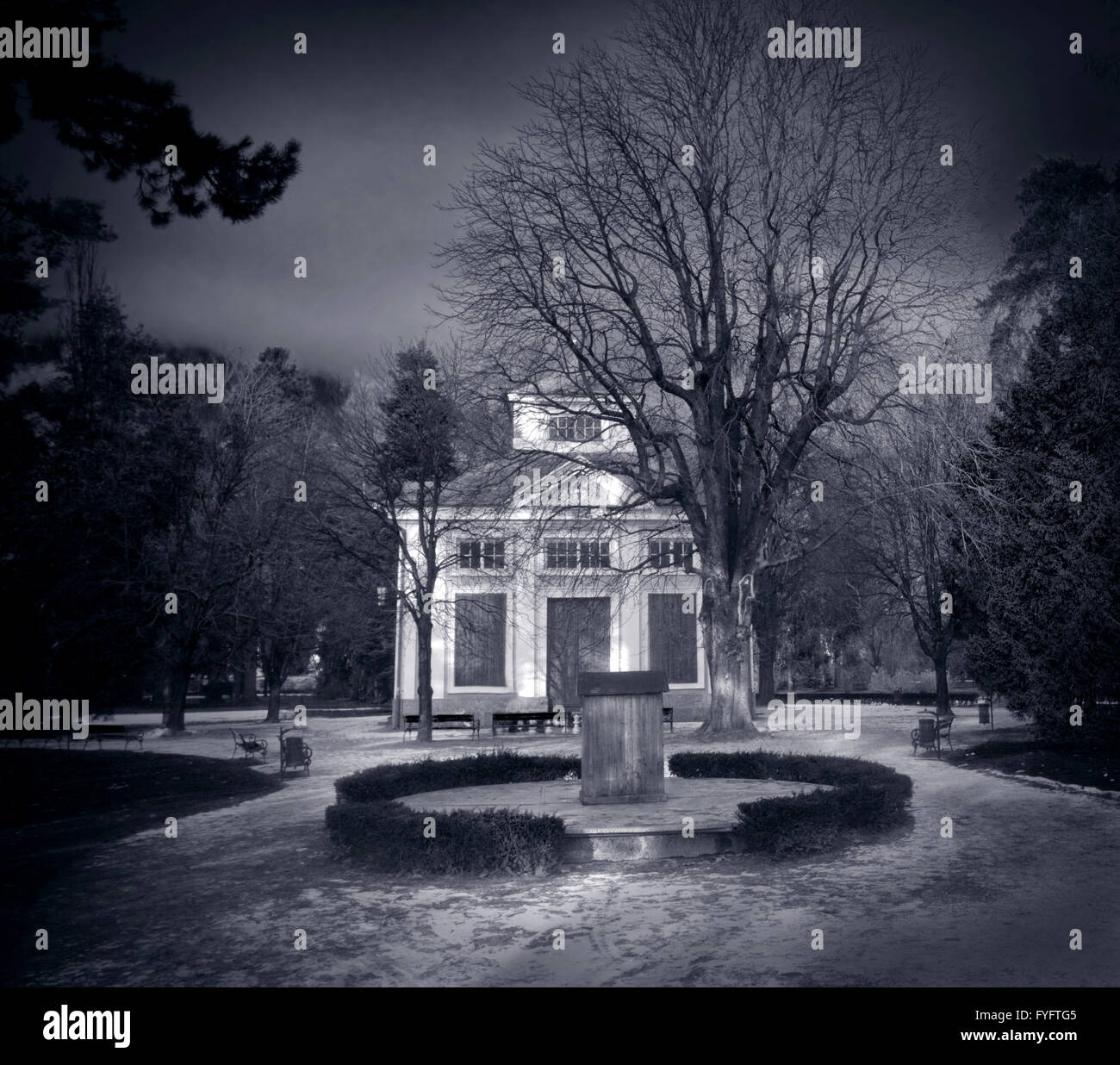 Haunted House concetto nelle tempeste Foto Stock