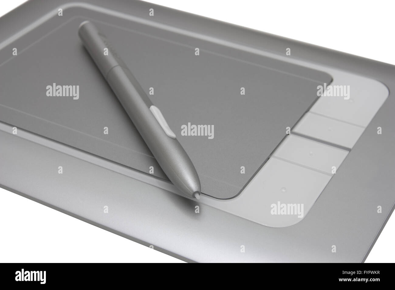 Disegno Elettronico pen tablet isolati su sfondo bianco Foto Stock