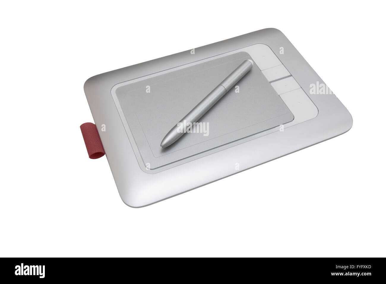 Disegno Elettronico pen tablet isolati su sfondo bianco Foto Stock