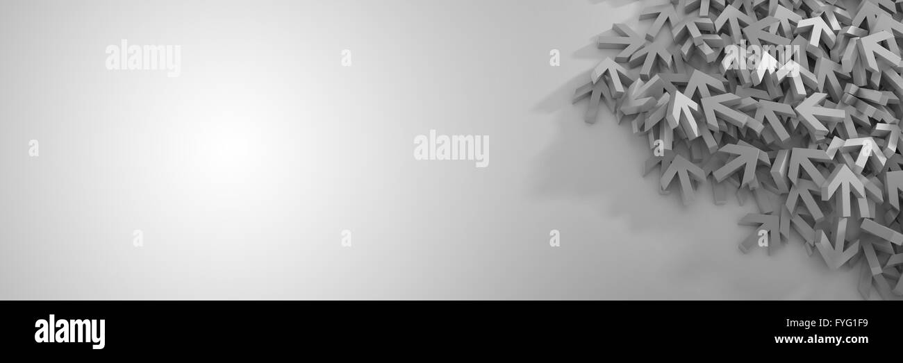 Infiniti segni freccia su un piano, rendering 3D Foto Stock