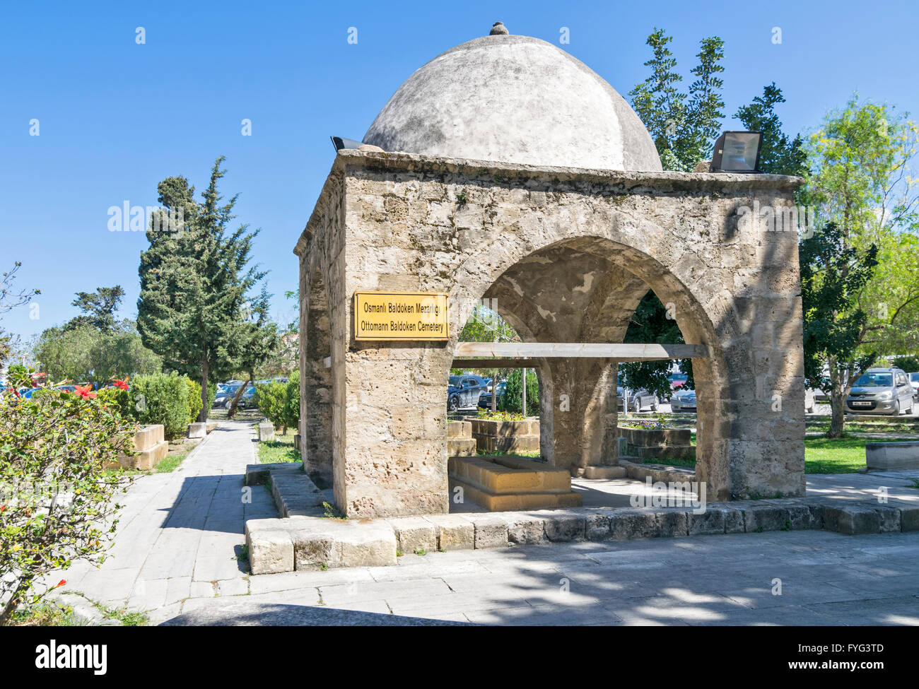 Cipro Nord KYRENIA LA CUPOLA O TURBE DEL OTTOMAN BALDOKAN cimitero Foto Stock