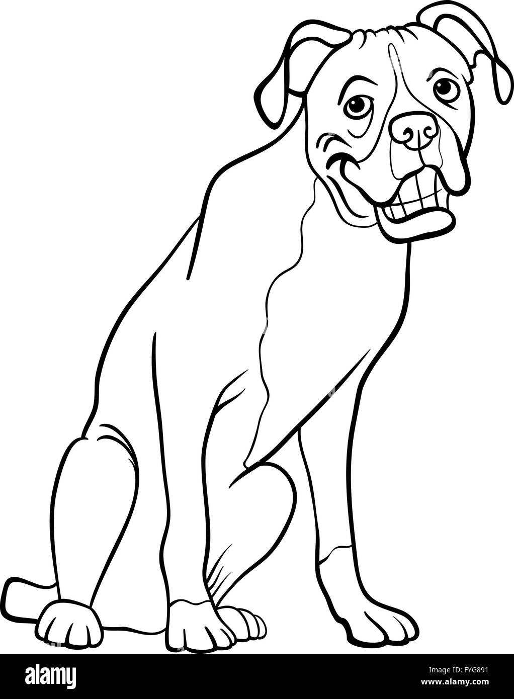 Cane Boxer Cartoon Per Libro Da Colorare Foto Stock Alamy