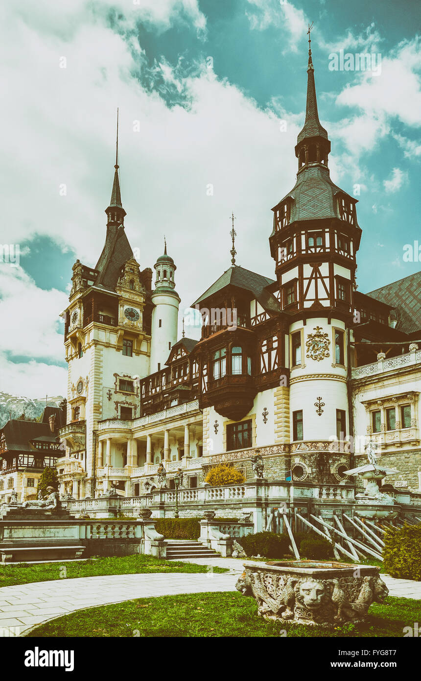 Il Castello di Peles in Sinaia, Romania Foto Stock