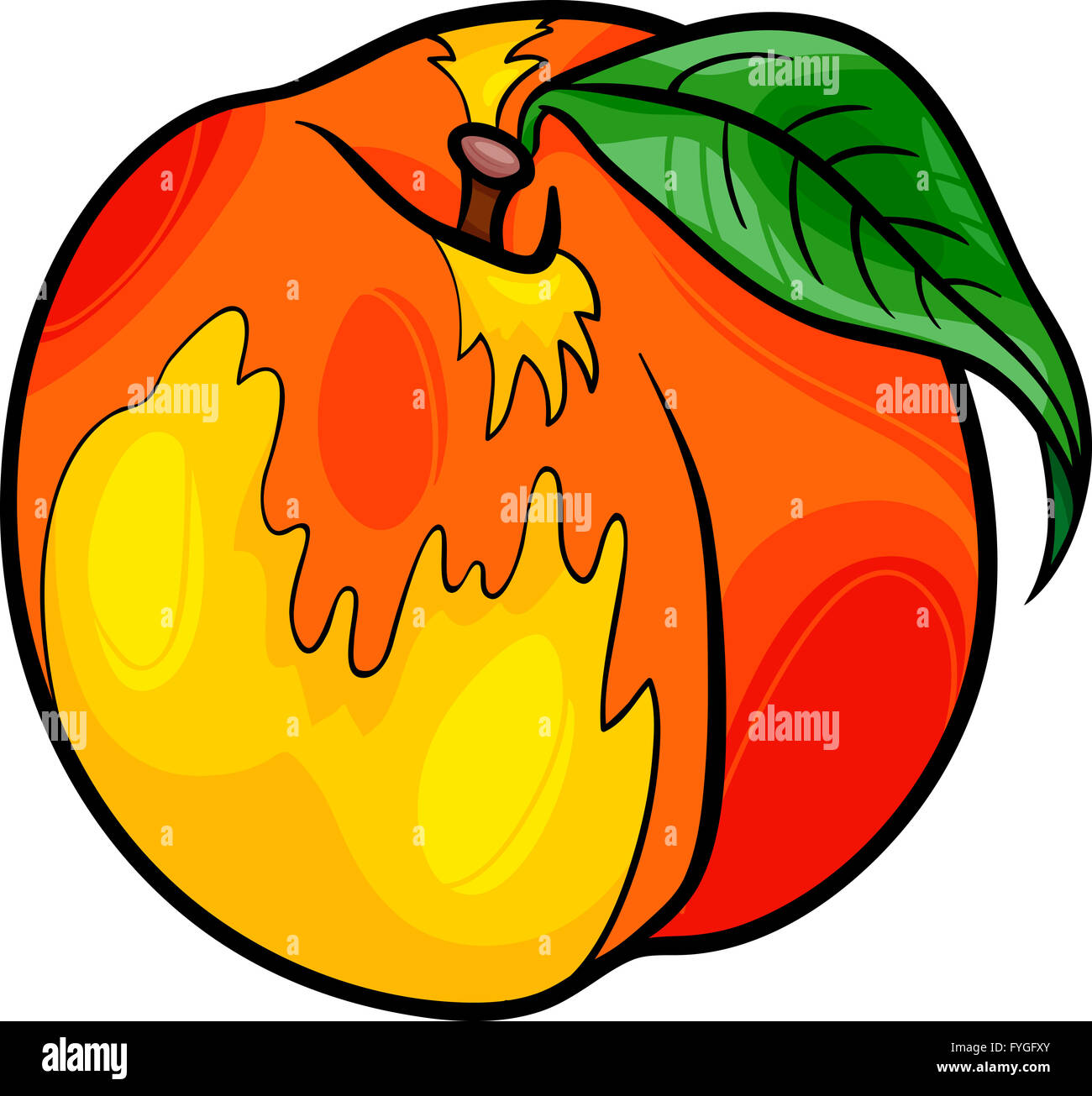 Frutta pesche cartoon illustrazione Foto Stock