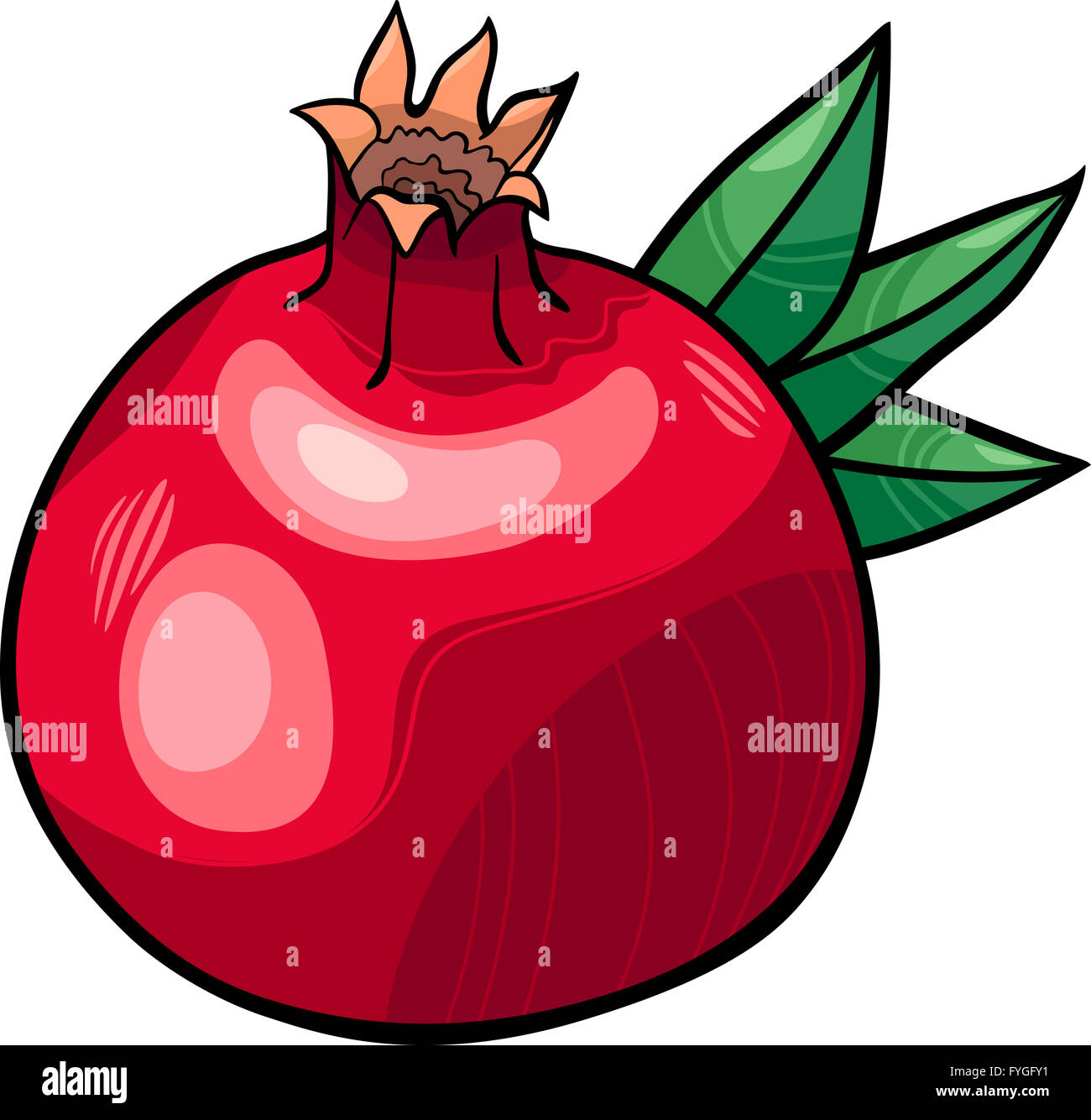 Frutto di melograno cartoon illustrazione Foto Stock