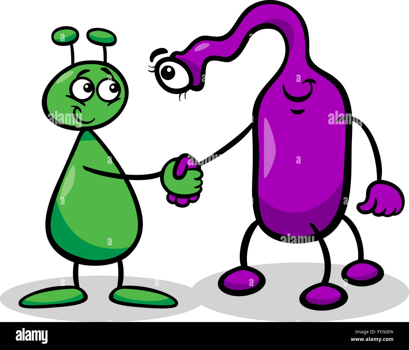 Gli stranieri o i marziani cartoon illustrazione Foto Stock