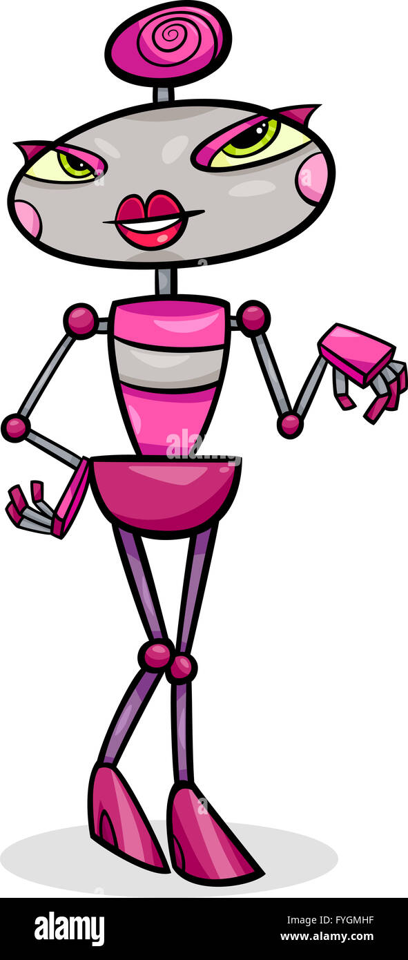 Cartoni animati robot femmina illustrazione Foto stock - Alamy