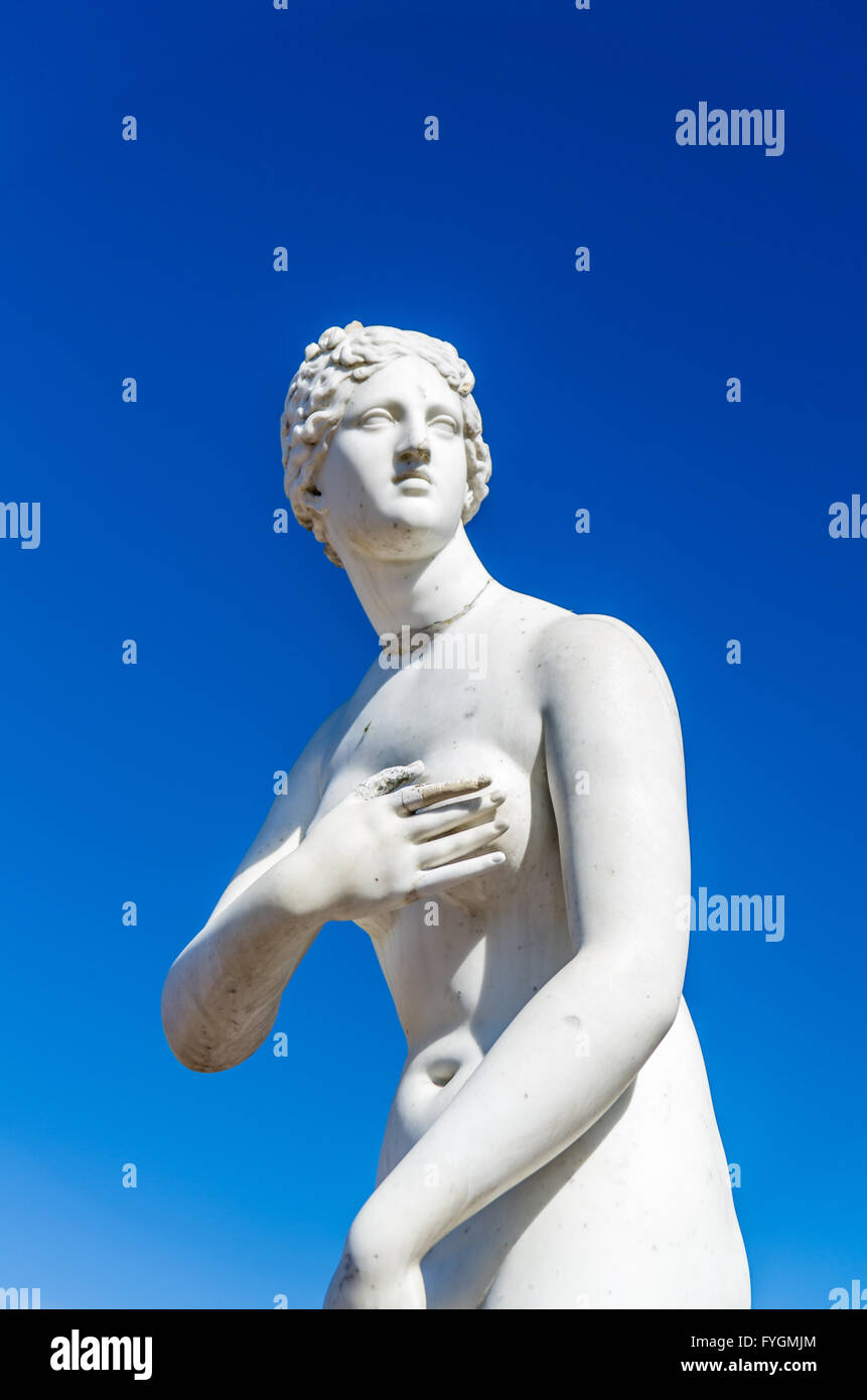 Closeup bianca statua femminile Foto Stock