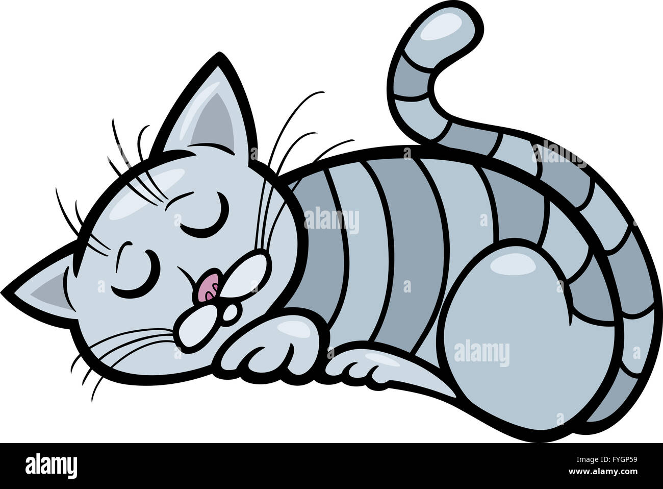 Sleeping cat cartoon illustrazione Foto Stock