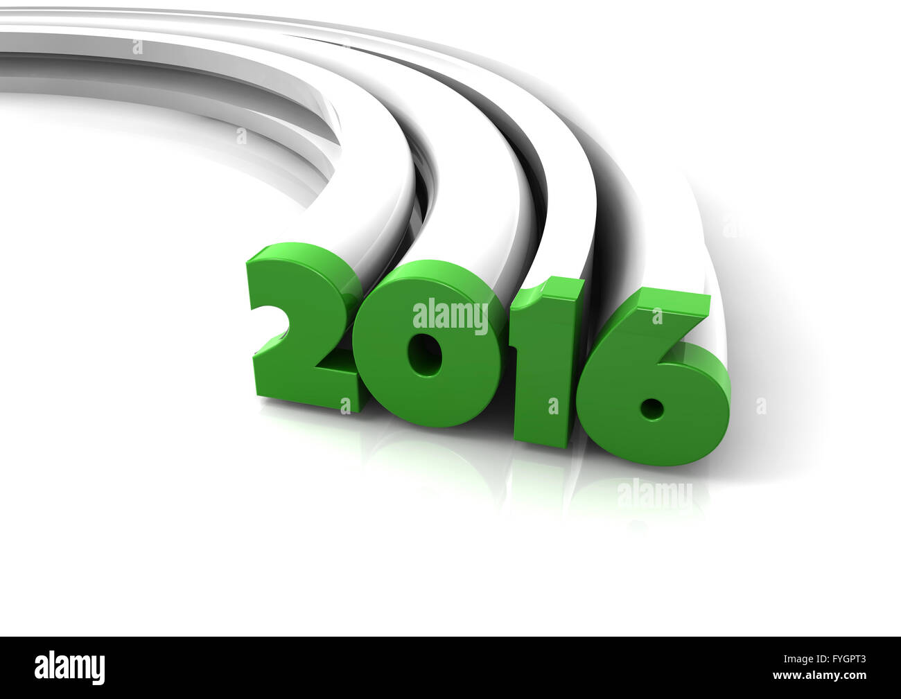 Eseguire il rendering di verde 2016 isolati su sfondo bianco Foto Stock