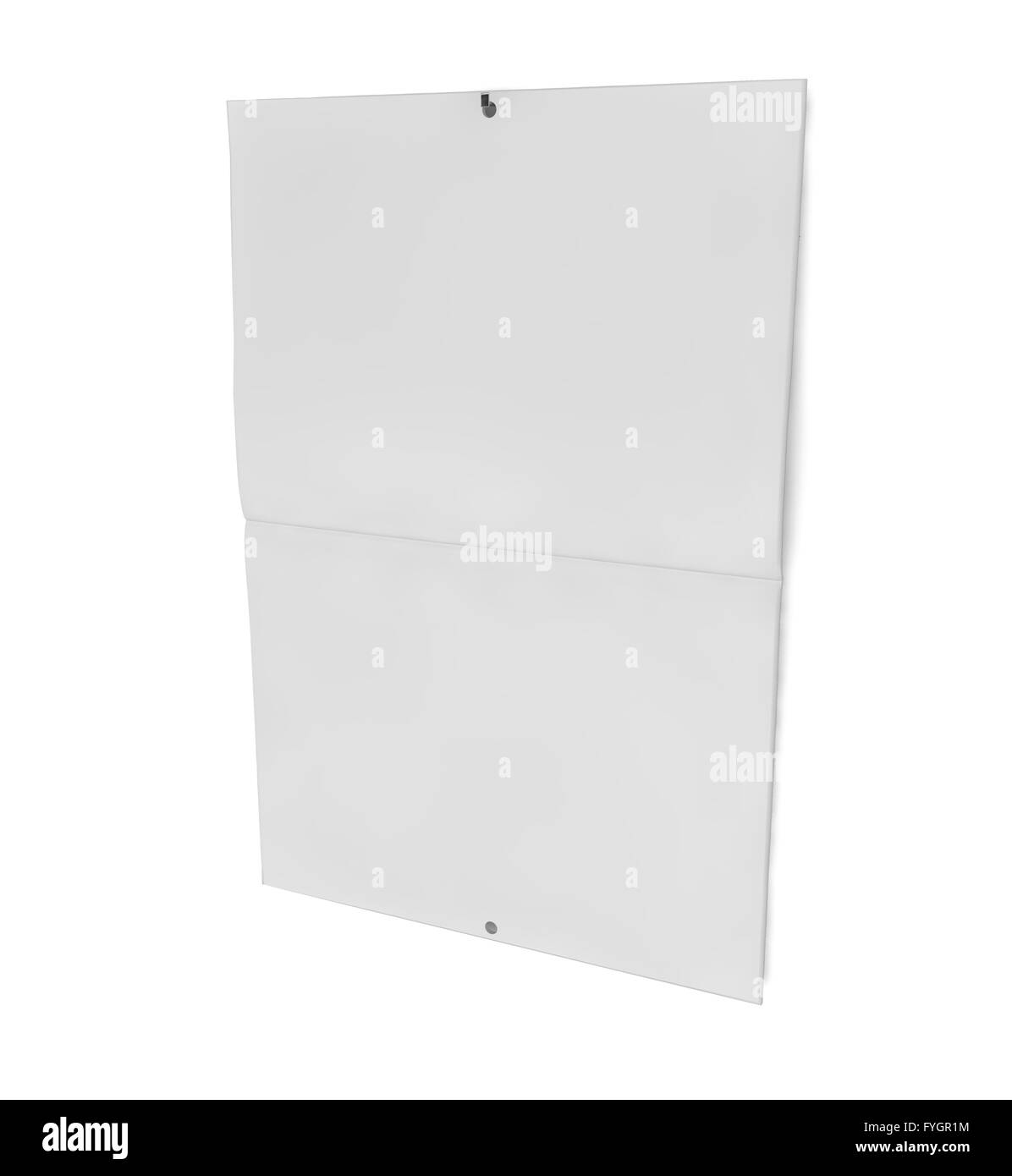 Eseguire il rendering di vuoto vuoto calendario da parete Foto Stock