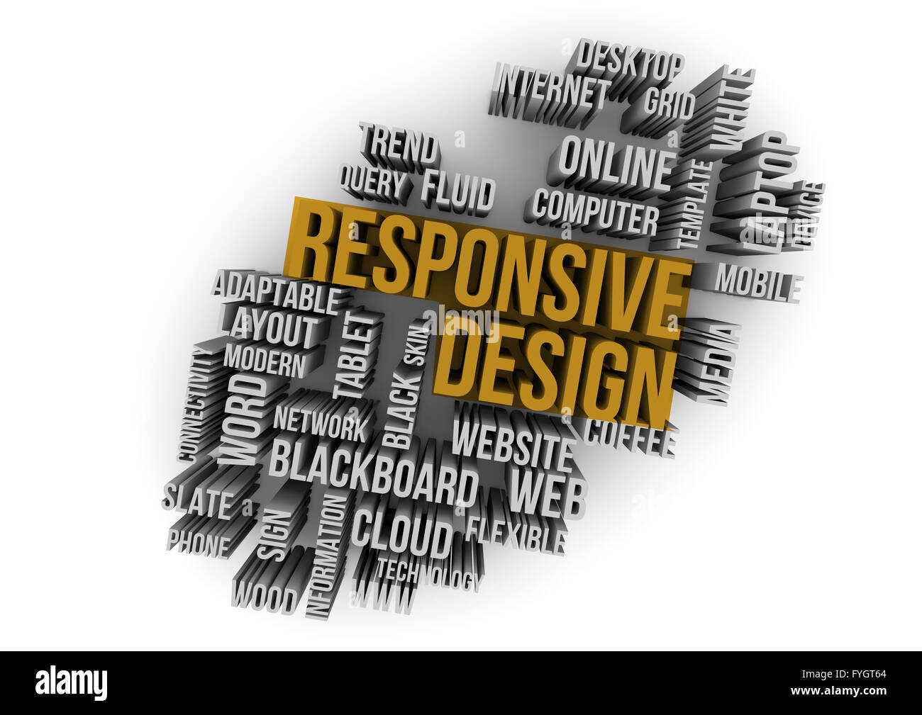 Design sensibile su una nuvola di parole Foto Stock