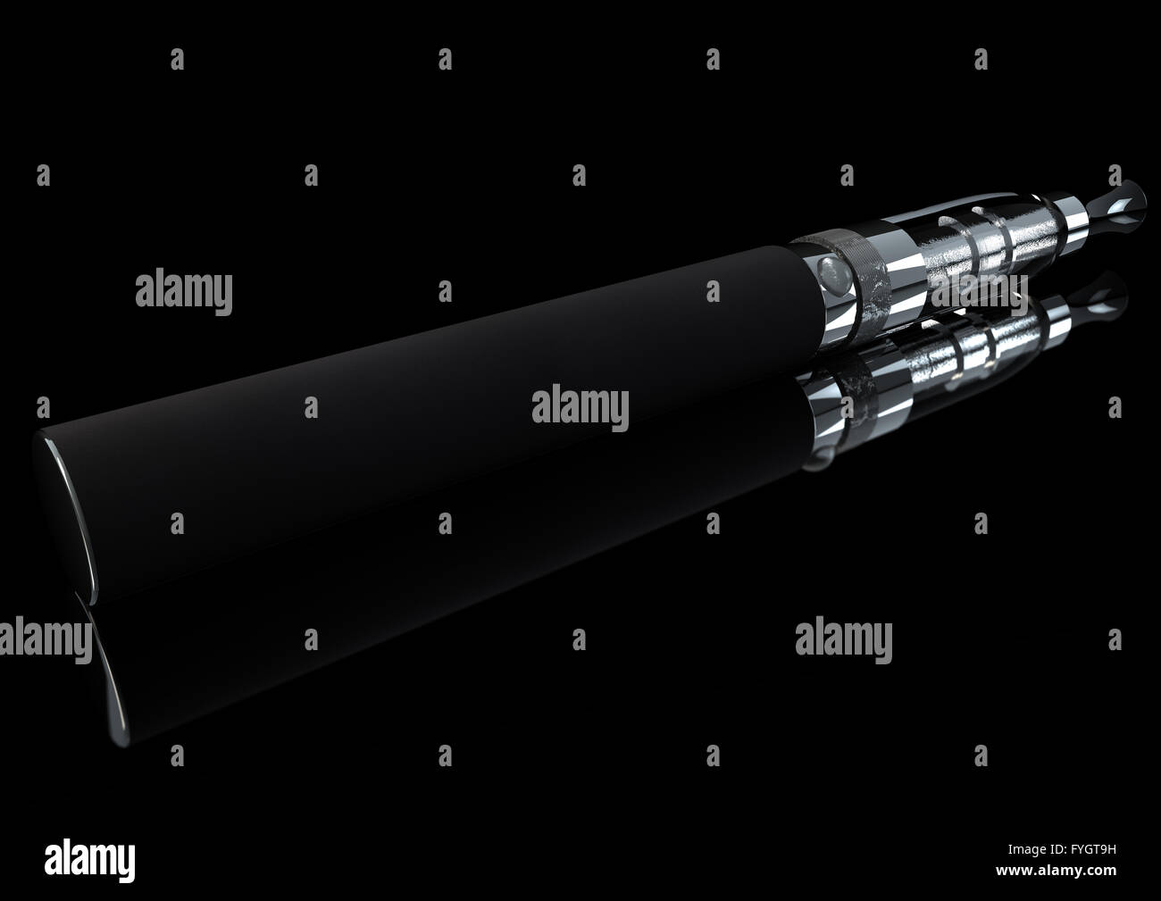 Eseguire il rendering di una sigaretta elettronica su sfondo nero Foto Stock